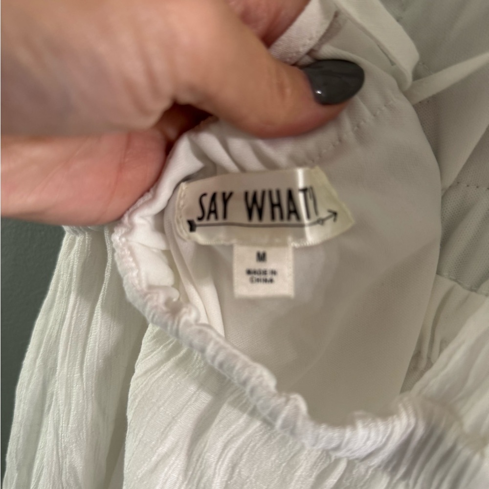 Say What? White Maxi Dress with Floral Embroidery - Picture 7 of 8